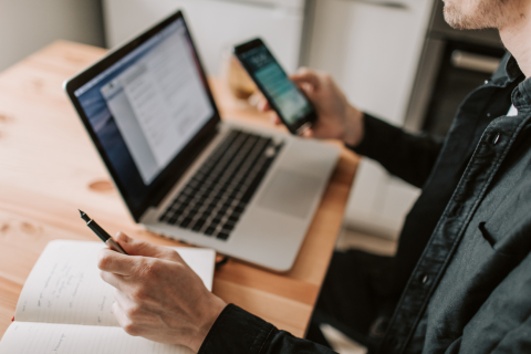 Man using laptop